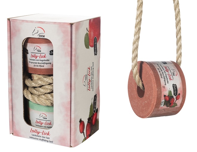 SET 2pz. LOLLY-LICK  MELA E ROSA CANINA + CORDA  